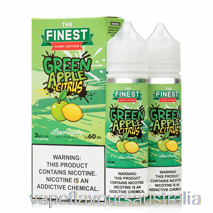 Vape Nicotine Australia Green Apple Citrus - The Finest Candy Edition - 120mL 0mg